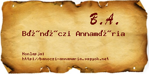 Bánóczi Annamária névjegykártya
