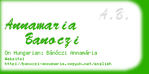 annamaria banoczi business card