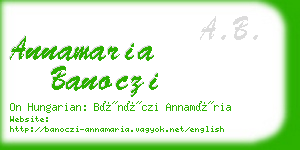 annamaria banoczi business card